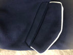 Dior varsity jacket navy sleeve with ribbed cuff and white inner trim