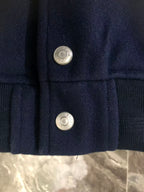 Dior varsity jacket ribbed hem and cuffs with silver snap buttons