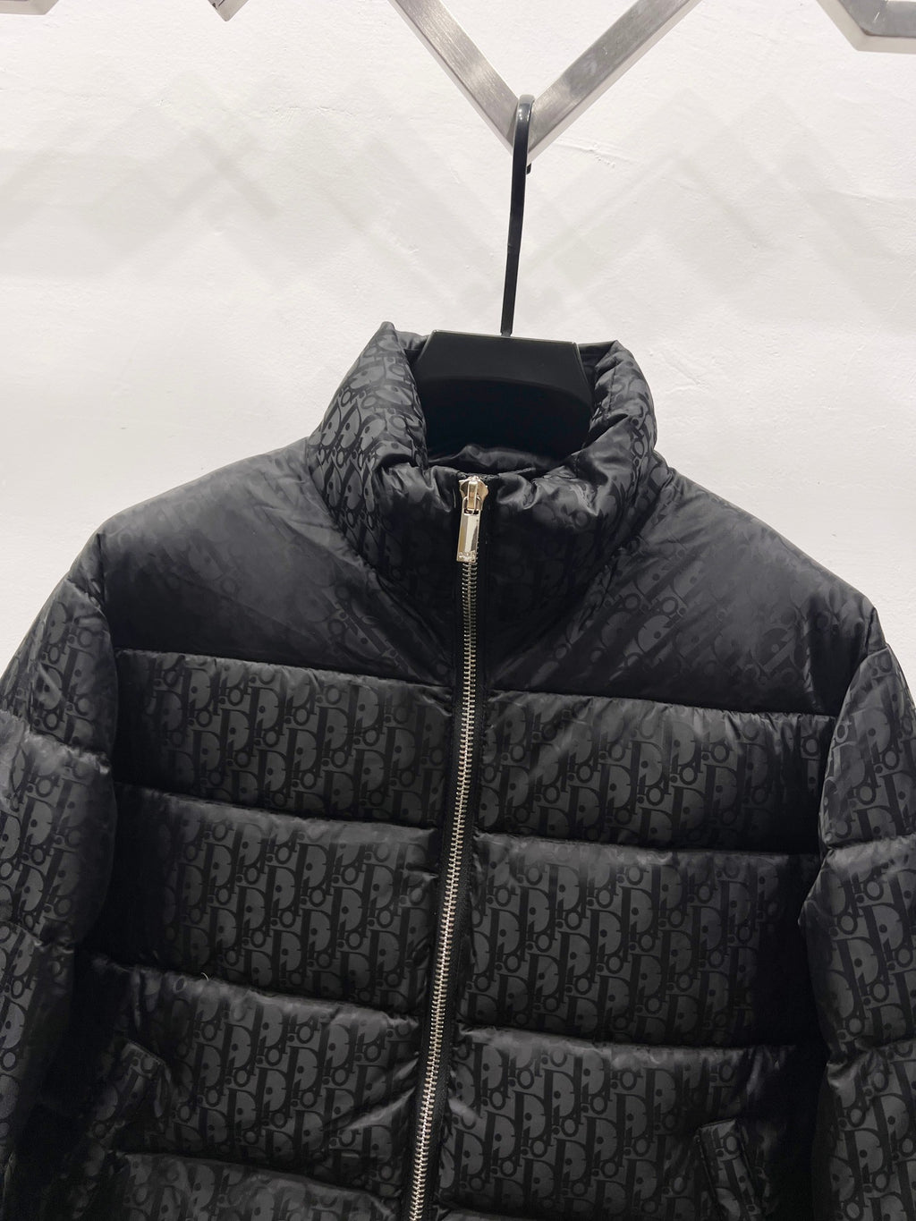 Dior quilted puffer jacket with stand collar and gold-tone zipper