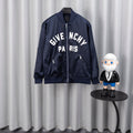 Givenchy bomber jacket in dark navy with full-zip and bold white logo lettering