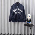 Givenchy bomber jacket in dark navy with full-zip and bold white logo lettering