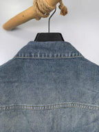 Gucci blue denim sleeveless jacket with back yoke seam and center back stitching