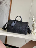 Louis Vuitton monogram duffel bag, dark navy with handles and crossbody strap