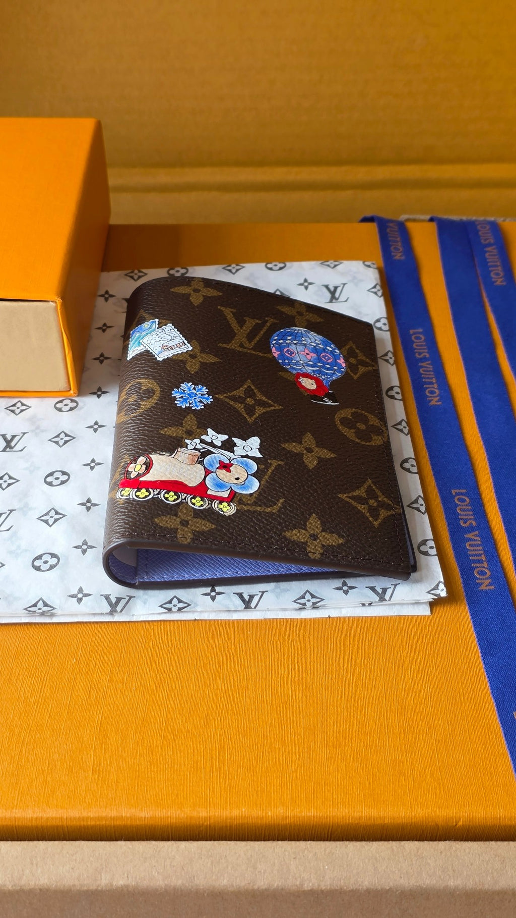 Louis Vuitton monogram small bag in dark brown with colorful flower and character patch