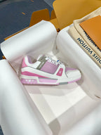 Louis Vuitton trainer sneaker with lilac mesh panels and pink midsole stripe