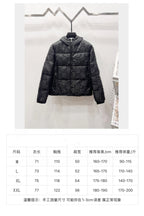 Gucci puffer jacket with size chart table