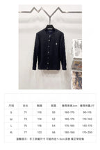 Ralph Lauren knit cardigan on hanger with size chart table
