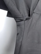 Black trousers with stitched front crease and inner seam detail