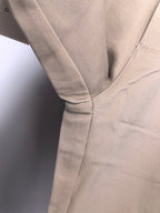 Beige Gucci pants front crease with folded fabric detail