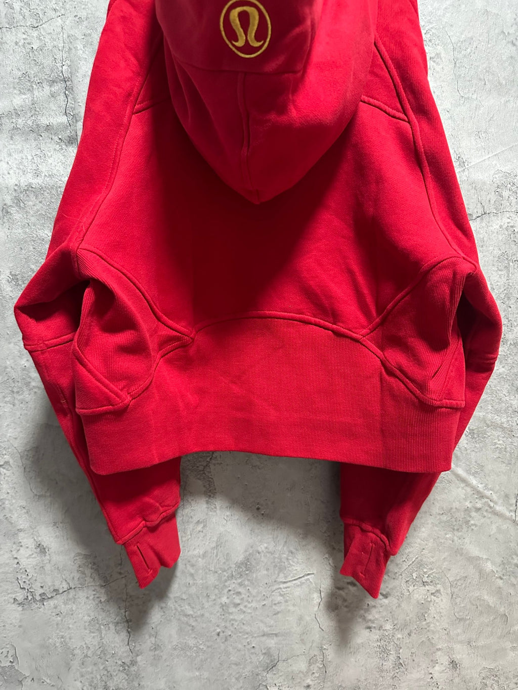 Ralph Lauren red hoodie with hood emblem and kangaroo pocket