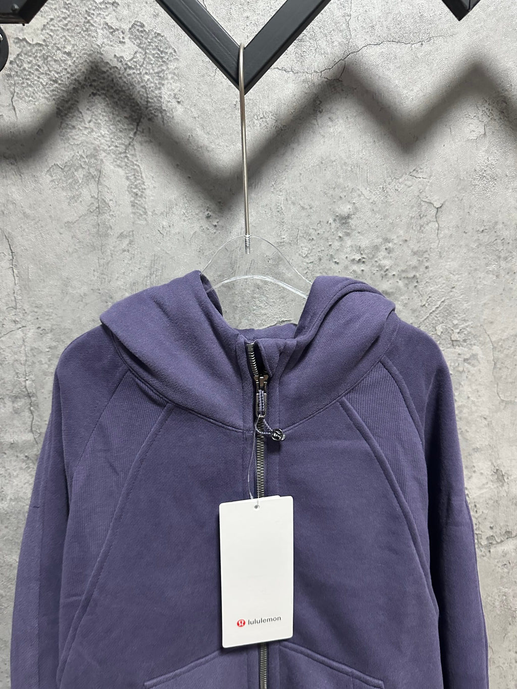 Ralph Lauren zip-up hoodie in dark purple with hood and full front zipper