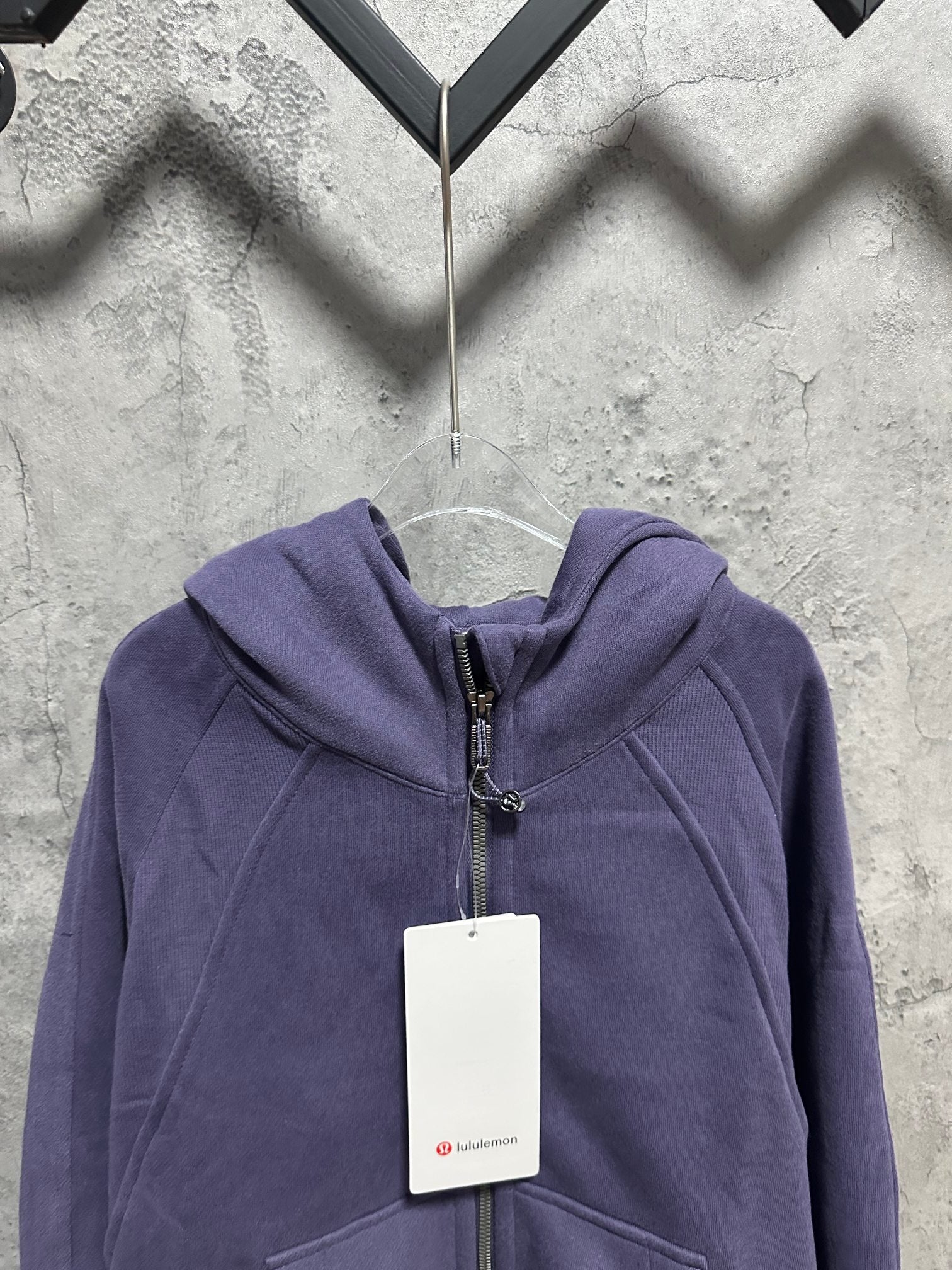 Ralph Lauren zip-up hoodie in dark purple with hood and full front zipper