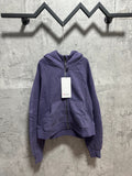 Ralph Lauren zip-up hoodie in dark purple with hood and front pockets