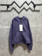 Ralph Lauren zip-up hoodie in dark purple with hood and front pockets