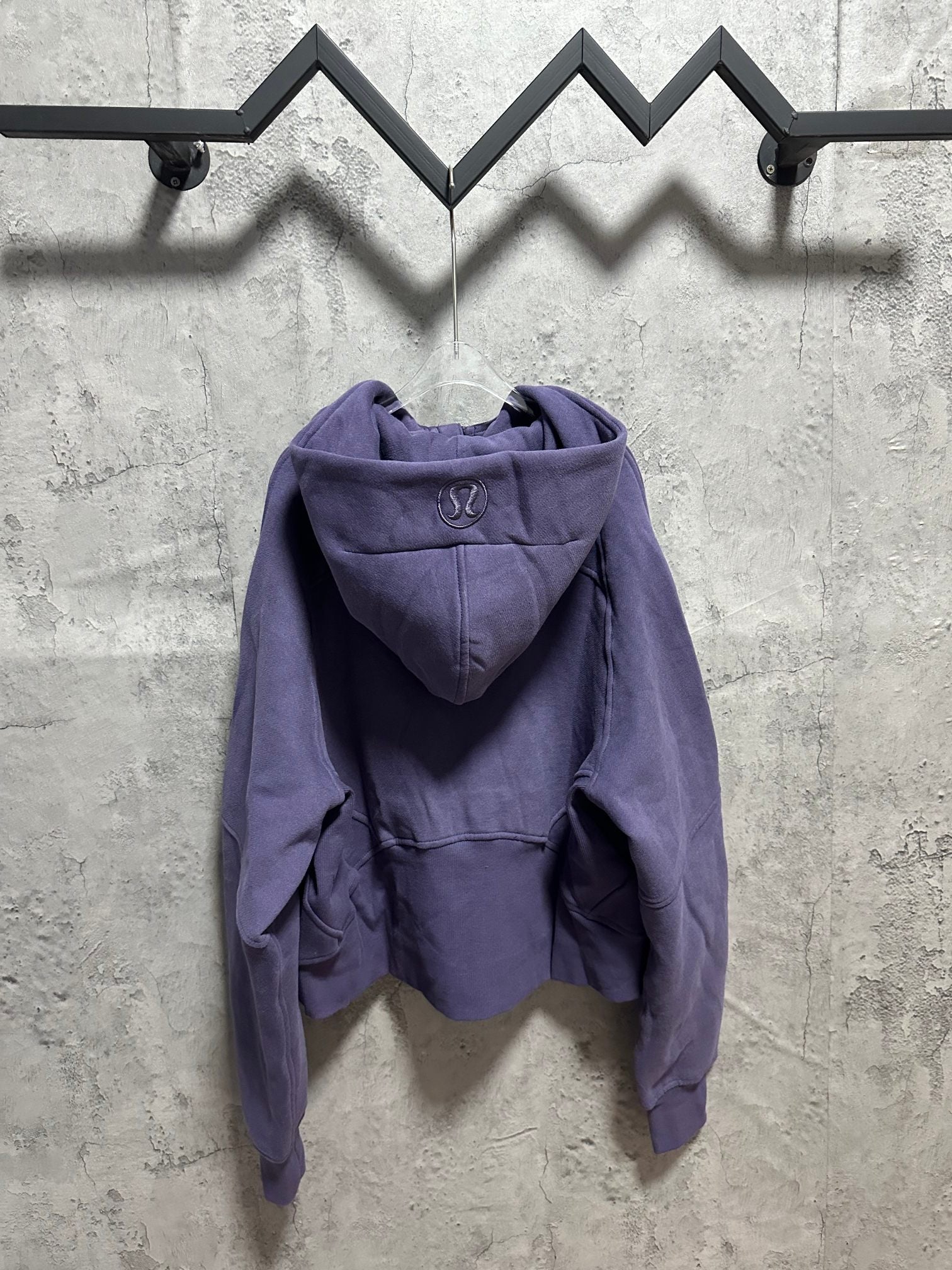 Ralph Lauren zip-up hoodie in dark purple with hood and front pockets