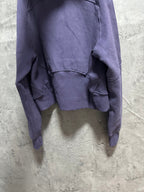Ralph Lauren zip-up hoodie back view in dark purple with front pocket