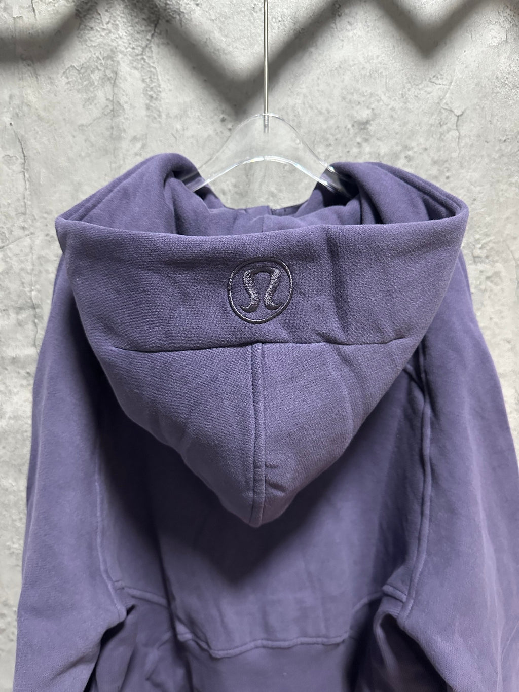 Ralph Lauren zip-up hoodie in dark purple with embroidered logo on hood back