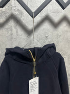 Ralph Lauren zip-front hoodie hood and zipper detail with hanging size tag