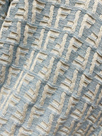 Fendi FF-style jacquard knit fabric in light blue and beige