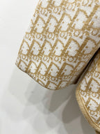 Beige allover Dior logo-pattern sleeve cuff with ribbed hem edge