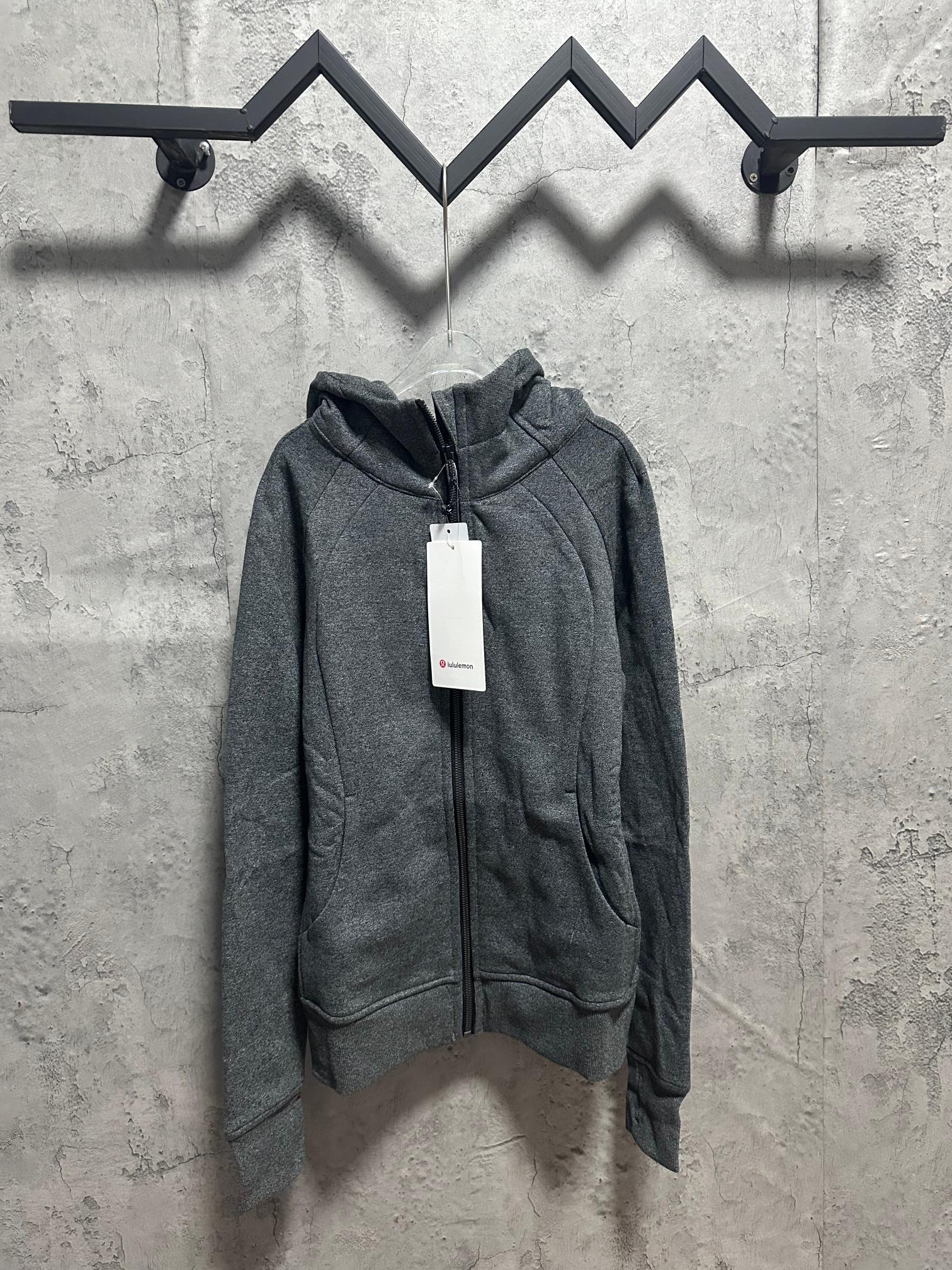 Ralph Lauren zip-up hoodie in dark gray heather, full front zipper and hood