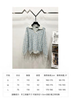 Fendi sweater size chart with garment measurements table