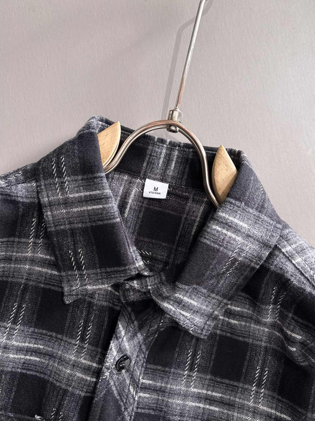 Fendi plaid long-sleeve shirt on hanger, button front and chest pocket