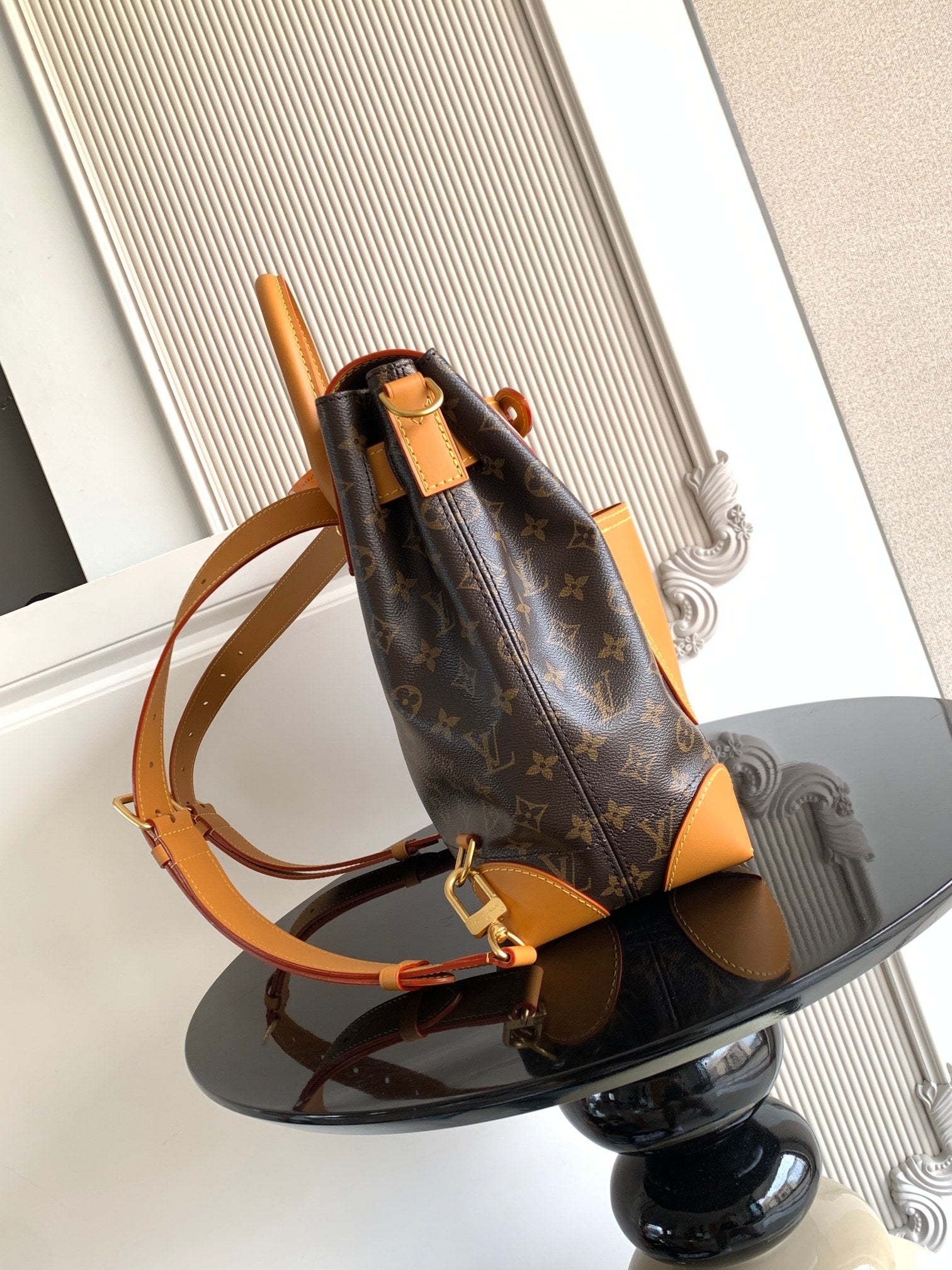 Louis Vuitton men's tote bag, monogram canvas with side straps and shoulder strap