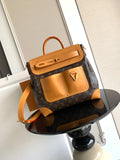 Louis Vuitton men's tote bag, tan trim, monogram canvas front pocket, top handles