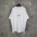 White Balenciaga T-shirt with small chest logo, crew neck, short sleeves