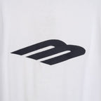 White Balenciaga T-shirt chest close-up of black wing logo