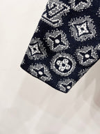 Louis Vuitton navy monogram knit hoodie hem and sleeve cuff