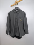 Dior long-sleeve button-up shirt, dark gray, with chest pocket and Dior logo