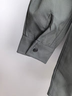 Dior long-sleeve button-up shirt cuff detail, dark gray, single button