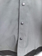 Dior long-sleeve button-up shirt front placket, dark gray, three button closure