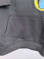 Black hoodie kangaroo pocket on the front