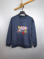 Louis Vuitton long-sleeve sweatshirt in dark blue with colorful front graphic and crew neck