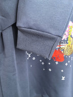 Louis Vuitton dark blue sweatshirt cuff with ribbed cuff and partial logo motifs