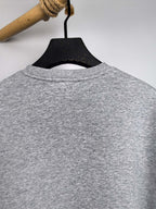 Heather gray sweatshirt back view with crew neckline