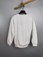 White crewneck sweatshirt, plain back view