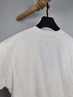 White crewneck sweatshirt plain back view with neckline