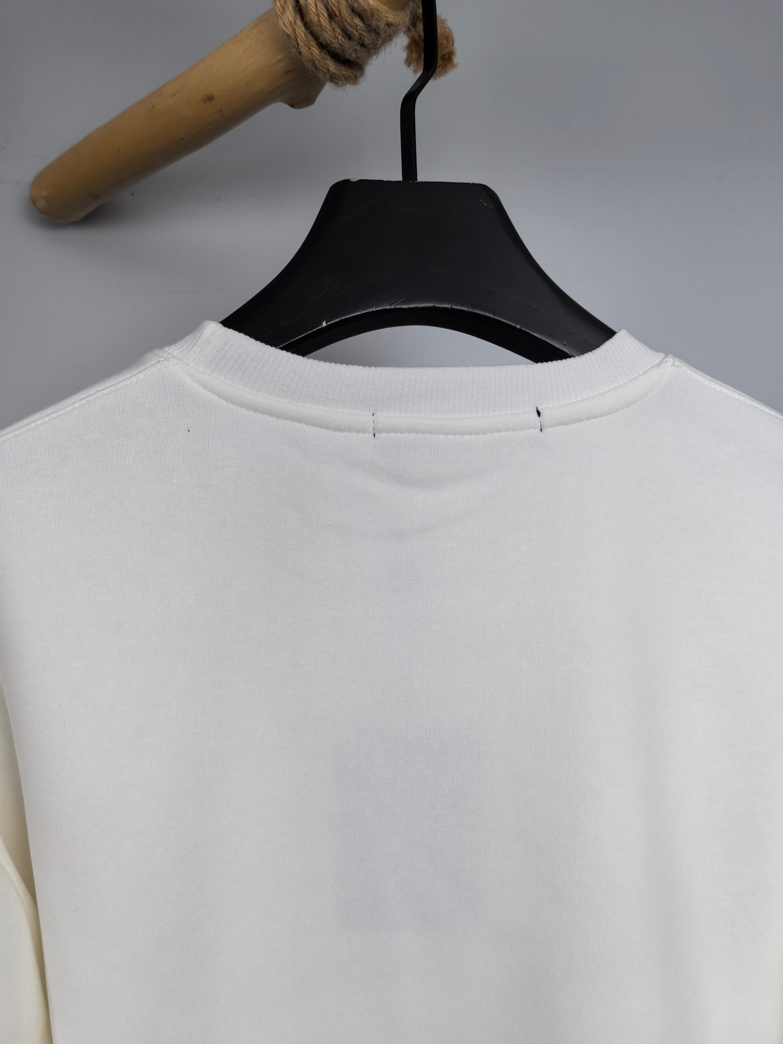 White long-sleeve sweatshirt crew neck view