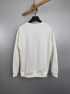 White long-sleeve sweatshirt with crew neck and plain back