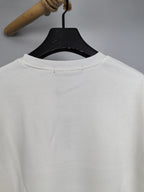 White sweatshirt crew neck with small back seam detail