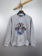 Louis Vuitton grey crewneck sweatshirt with colorful city graphic on front