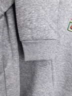 Gray sweatshirt with ribbed cuffs and hem detail