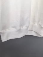 White sweatshirt hem with ribbed trim