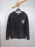 Charcoal hoodie with front pocket and small Givenchy logo patch