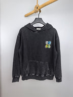 Charcoal hoodie with front pocket and small Givenchy logo patch