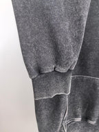 Charcoal hoodie sleeve with ribbed cuff and ribbed hem